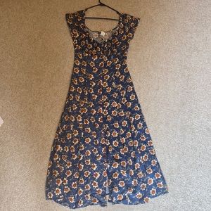 Blue floral maxi dress